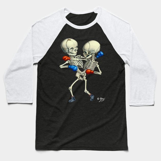 Boxing Twins Baseball T-Shirt by Sandra Yagi